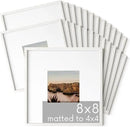HAUS AND HUES Square Picture Frames - 8x8 Set of 25, Wooden Frames with Mat, White Oak Finish by CozyNest Decor