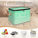 Custom Storage Basket with Name, Personalized Storage Bins with Zipper Lid, Foldable Fabric Storage Box Large capacity with Handle Green Gradient by TinyTreasures Baby Boutique