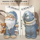 Sleepy Garden Gnome with Teddy Bear & Lantern - 9" Weatherproof Resin Statue - Indoor Outdoor Decor - Whimsical for Home, Patio & Lawn by CozyNest Decor