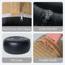 Outdoor Inflatable Ottoman with Air Pump, Fade-Resistant Patio Footrest Stool D21”x H9”, Round Pouf Ottoman with Portable Handle Suitable for Garden, Camping, Bedroom, Living Room by CozyNest Decor