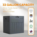 33 Gallon Resin Deck Box, Weatherproof Outdoor Storage Box for Patio, Garden, Pool, and Yard, Lockable Waterproof Bin for Tools, Cushions, and Accessories, Grey by GreenHaven Gardens