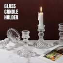 Candlestick Holders Set,12Pcs 4" H Taper Candle Holders Bulk, Clear Glass Candle Holders for Wedding, Spring Party, Romantic Dinner, Festival & Windowsill Decor by CozyNest Decor