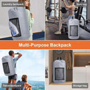 Laundry Bag Backpack Durable Laundry Bag with Shoulder Straps and Mesh Pockets Portable Laundry Dirty Clothes Hamper Bag for College Dorm (Gray) by CozyNest Decor