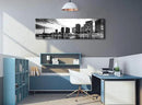 DJSYLIFE Paris Eiffel Tower Skyline Wall Art Black and White Modern City Night View Panoramic Cityscape Picture Paintings Canvas Prints Office Room Home Decoration Artwork Framed 13.8"X47.3" by CozyNest Decor