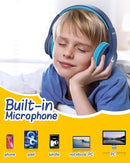seenda Kids Bluetooth Headphones, Colorful Wireless Over Ear Headset with 85dB/94dB Volume Limited, 45H Playtime, 3 Lighting Modes, Built-in Mic Headphones for Boys Girls iPad Tablet School Dark Blue by TinyTreasures Baby Boutique