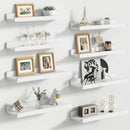 Floating Picture Ledge Shelves for Wall Set of 8, 16 Inch Solid Wood Wall Shelves with Lip Long Large Nursery Book Shelf for Toys Storage Kids Bookshelf Wall Mounted Living Room Bedroom Decor Frames by TinyTreasures Baby Boutique