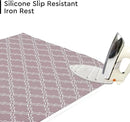 Encasa Homes Ironing Mat/Pad (Large 48"x28") with 3mm Padding & Silicone Iron Rest for Steam Pressing on Tabletop or Bed - Heat Resistant, Portable, Quilting & Travel Blanket - Mauve Tiles by CozyNest Decor