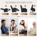 Large Dual Motor Power Lift Recliner Chair with Massage and Heat for Elderly People, Infinite Position,USB Ports and Remote Control,Breathable Leather (Black) by CozyNest Decor