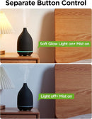 InnoGear Oil Diffuser, 150ML Ceramic Diffuser for Essential Oils Handcrafted Aromatherapy Diffuser Ultrasonic Cool Mist Humidifier with 2 Mist Modes Waterless Auto Off for Room Office, Black by TinyTreasures Baby Boutique