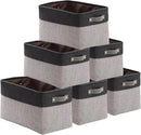 DECOMOMO Small Storage Basket, Closet Storage Bins, Baskets for Organizing Shelves (Grey & Black, Small - 6 Pack) by CozyNest Decor