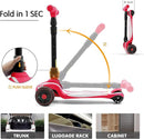 LOL-FUN Toddler Scooter for Kids Ages 3-12 Years Old Boy Girl with 3 Wheel LED Lights, Extra-Wide Childrens Foldable Kick Scooter Kids Ages 3-5 with 4 Adjustable Height and Lean-to-Steer by TinyTreasures Baby Boutique