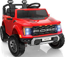 24V 2 Seater Ride on Toys for Kids, Licensed Ford F-150 Raptor Kids Electric Vehicles w/Remote Control, Power Pedal and Durable Wheels, LED Lights, Bluetooth, Truck Bed Storage (Red) by TinyTreasures Baby Boutique