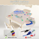Kids Table and 2 Chairs Set, Height Adjustable (17.7"-26.1") Toddler Table and Chair Set, Multi-Activity Table with Graffiti Desktop, Children’s Table and Chairs for Classroom, Home & Daycare by CozyNest Decor