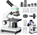 Microscope for Adults Professional, Compound Microscope for Kids 8-12, 100X-3000X High-Power Biological Microscope for Students, School Lab & Home Education, with Slides Set by TinyTreasures Baby Boutique