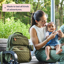 BabbleRoo Diaper Bag Backpack, Travel Backpack with Changing Pad, Pacifier Case & Stroller Straps, Multifunction, Waterproof, Unisex – Army Green by TinyTreasures Baby Boutique