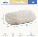 Hobestluk 3FT Bean Bag Chairs Adult Bean Bag with Portable Handle Comfy Large Bean Bag Chair with Removable Cover for Living Room Bedroom or Reading Nook (Stripe White, 3FT) by TinyTreasures Baby Boutique