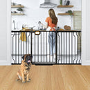 owlie Stair Baby Gate 57-66 Inch, Extra Wide Safety Gate for Baby Pet Adjustable Dog Gates Indoor Extra Wide Gates Pressure Mounted for Toddler Pet for House Stairway Doorway Black (30.5'' Tall) by TinyTreasures Baby Boutique