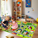 Car Rug Play Mat - Car Train Rugs Playroom Mat, Kids Rugs for Bedroom Road Rug with City Map Design Kid Room Decor, 59x31.49 lnches by TinyTreasures Baby Boutique