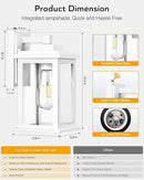 VIANIS White Outdoor Wall Lights, 2 Pack Dusk to Dawn Exterior Lighting Fixtures, Modern Outside Lights for hHouse,Porch, Garage, Doorway Waterproof, Weather Resistant,Hardwired, Non-Solar by GreenHaven Gardens