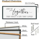 SRSZHIYUE And So Together They Built A Life They Loved Above Bed Sign Wall Decor Art 32"×12" for Master Bedroom Over Bed Large Wood Framed Wall Hanging (Black) by CozyNest Decor