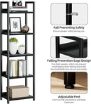 NUMENN Narrow Bookshelf, 5 Tier Bookshelves, Home Office Bookcase Shelf Storage Organizer, Free Standing Storage Shelving Unit for Bedroom, Living Room and Home Office, Black by CozyNest Decor