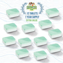 Dishwasher Cleaner, Heavy Duty, Septic Safe, Removal of Odors, Limescale, Smell, Grime, and Calcium - 12 Tablets - 12 Month Supply - Unscented by TinyTreasures Baby Boutique