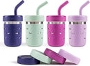 Pandaloo® Smoothie Cups for Kids - Stainless Steel Toddler Tumbler with Straw, Sippy Cup for Smoothies - BPA-Free, Toddler Snack Cups, 10 oz by TinyTreasures Baby Boutique