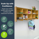 Angeles Value Line 10 Section Wall Locker, Classroom Shelves and Daycare Furniture, Cubby Storage Organizer with Hooks, 48" L x 12" W x 19" H by TinyTreasures Baby Boutique
