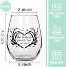 The Horrors Persist But So Do I Wine Glass,Skeleton Heart Hands,Funny Halloween&Valentine's Day Wine Glass,15oz by CozyNest Decor