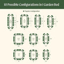 Vego garden 32" Extra Tall Raised Garden Bed Kits, 10 in 1 Modular Raised Planter Box for Vegetables Flowers Fruits Oval Metal Raised Garden Bed- Pearl White by GreenHaven Gardens