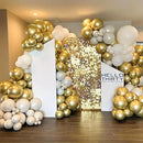 140pcs Gold Balloon Arch Kit, Gold Balloons of Different Sizes Pack of 18 12 10 5 Inch Party Balloon Kit for Birthday Party or Balloon Arch as Graduation Wedding Baby Shower Party Decorations by TinyTreasures Baby Boutique