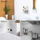 OAPRIRE White Acrylic Floating Shelves Set of 2 - Damage Free Expand Wall Space - 12 Inch Wall Shelves with Strong Adhesive for Bathroom, Bedroom, etc by CozyNest Decor