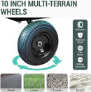 Taifa Heavy Duty 1100 Lbs Capacity Steel Garden Cart with 11.5 inch Tire, Removable Side Panels Turn Into Flatbed, Utility Cart for Yard Lawn and Farm, Metal Wagon with 180° Rotating Handle, Black by GreenHaven Gardens