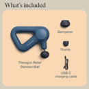 TheraGun Therabody Relief Handheld Percussion Massage Gun - Easy-to-Use, Comfortable & Light Personal Massager for Every Day Pain Relief Massage Therapy in Neck, Back, Leg, Shoulder and Body (Navy) by CozyNest Decor