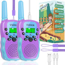Vvinca Rechargeable Walkie Talkies for Kids 4 Pack, 5-7 Year Old Boy Toys Long Range 22 Channels 2 Way Kids Walkie Talkie with Flashlight for Camping Hiking Indoor Outdoor 3 4 5 6-12 Girl Boy Gift by TinyTreasures Baby Boutique