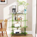 Clear Bookshelf, Acrylic Bookcase with Open Book Shelf Console Table for Entryway Office (4 Tier Green) by CozyNest Decor