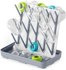 SpaceAid Baby Bottle Drying Rack with 20 Hooks, Space Saving Kitchen Bottles Rack Dryer, Vertical Baby Bottle Holder Organizer for Countertop Storage Accessories (White and Gray) by TinyTreasures Baby Boutique