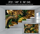 WFBHUA-Gold and Green Tropical Jungle Palm Leaf Wallpaper Mural Monstera Wall Mural for Living Room Bedroom (Not Peel and Stick) by CozyNest Decor