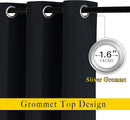 NICETOWN Black Out Curtain Panels - (52 inches by 120 Inch, Black, Set of 2) Home Decoration Thermal Insulated Solid Grommet Blackout Curtains/Drapes for Hall/Dining Room by TinyTreasures Baby Boutique