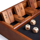 VAMSLOVE Shut The Box Dice Game Wooden Board Table Math Game for 2 Players and Up, 12 Numbers Close The Box with 6 Dice for Kids Adults Family (Instructions Included) by TinyTreasures Baby Boutique