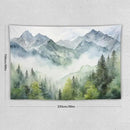 HZOHNAGO Mountain Tapestry Misty Green Forest Mountain Pattern Printed Wall Tapestry Wall Hanging for Bedroom Living Room Dorm 90" W x 60" H by CozyNest Decor