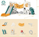 KORIMEFA 10 in 1 Toddler Slide Set, Kids Slide for Toddlers, Outdoor Indoor Playground for Toddlers 1-3, Toddler PlaySet with Basketball Hoop and Ball Golf Set, Climbing Arch(Yellow & Green) by TinyTreasures Baby Boutique