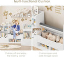 FOTOSOK 72” Kids Bookshelf with Reading Nook, Large Toy Storage Organizer with Seat Cushion and 3 Movable Drawers, Kids Reading Nook Toy Organizers and Storage with Bench for Living Room, White by CozyNest Decor