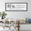 Bless the Food Before Us, the Family Beside Us, and the Love between us Framed Wall Art for Dining Room, 40''×15'' Holy Positive Religious Rustic Bible Verse for Christian God Jesus Christ Prayer by CozyNest Decor