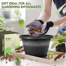 8 Inch Plant Pots with Drainage Hole - Lightweight Flower Pots for Herbs and Flowers - Home Decor Plastic Planters for Indoor Outdoor Plants- Pack of 6 (Black, 8 inch) by GreenHaven Gardens