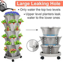 Vertical Planter 6 Tier Stackable Planters Garden Planters Strawberry Herb Flower and Vegetable Planter Indoor Outdoor Gardening Pots with Removable Wheels and Tools 2-Pack by GreenHaven Gardens