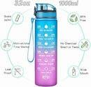 Enerbone Water Bottle, Leakproof BPA & Toxic Free, Motivational Water Bottle with Times to Drink and Straw, Fitness Sports Water Bottle with Strap for Office, Gym, Outdoor Sports by CozyNest Decor