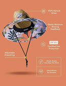 Straw Hat for Men & Women | Lifeguard Hat, Beach Hat & Sun Hat | UPF 50+ Wide Brim for Sun Protection | One Size | Hemlock