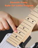 30 Inch Kids Electric Guitar Kit Beginner Complete Bundle with Smooth Fingerboard, Lightweight Design for Child, 5W Practice Amp, Gig Bag, Tuner, Strap, Cable, Picks, Extra Strings, RST-70 Black by TinyTreasures Baby Boutique