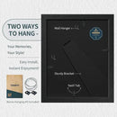 8x10 Picture Frame Set - 3 Pack, Textured Black Solid Wood, HD Tempered Glass, Gallery Photo Frame, Table or Wall Display by CozyNest Decor